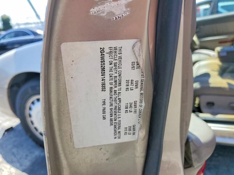 1997 Buick Century მანქანა იყიდება აუქციონზე, vin: 2G4WS52M3V1418352, აუქციონის ნომერი: 49770566