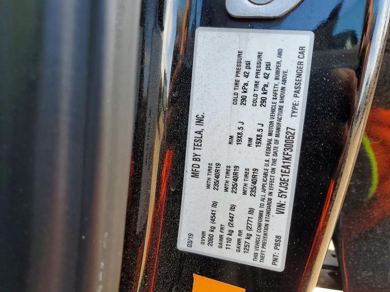 Продажа на аукционе авто 2019 Tesla Model 3, vin: 5YJ3E1EA1KF300527, номер лота: 50672096