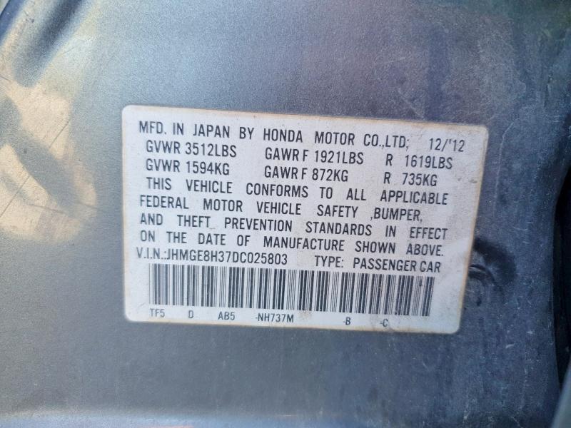 Aukcja sprzedaży 2013 Honda Fit, vin: JHMGE8H37DC025803, numer aukcji: 48787896