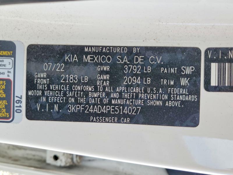 49281766 :رقم المزاد ، 3KPF24AD4PE514027 vin ، 2023 Kia Forte مزاد بيع