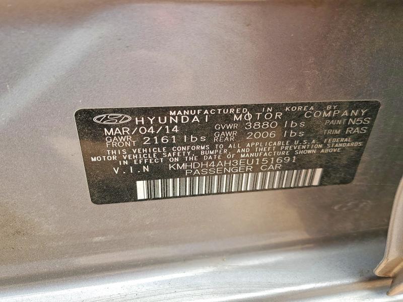 Aukcja sprzedaży 2014 Hyundai Elantra, vin: KMHDH4AH3EU151691, numer aukcji: 51835336