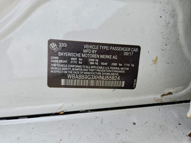 50795716 :رقم المزاد ، WBA8B9G3XHNU55824 vin ، 2017 Bmw 330 مزاد بيع