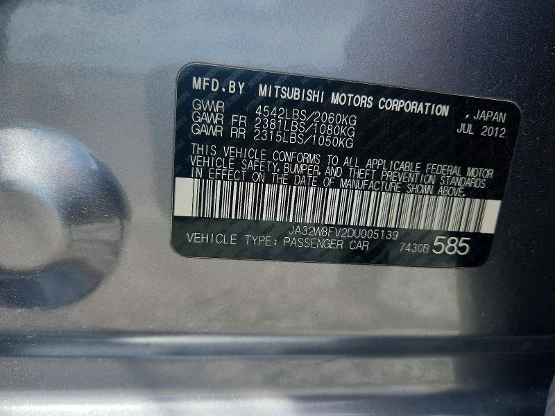 Продаж на аукціоні авто 2013 Mitsubishi Lancer, vin: JA32W8FV2DU005139, номер лоту: 49595526