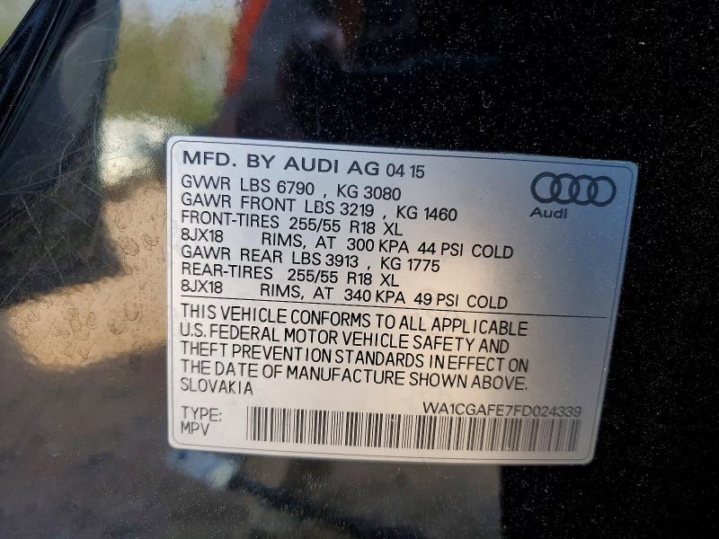 Продаж на аукціоні авто 2015 Audi Q7, vin: WA1CGAFE7FD024339, номер лоту: 48659266