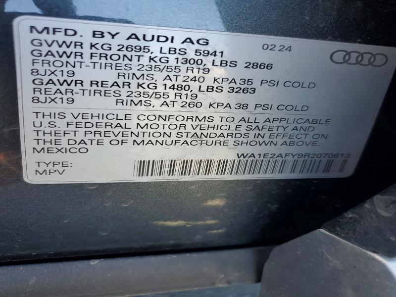 51017976 :رقم المزاد ، WA1E2AFY9R2070613 vin ، 2024 Audi Q5 E مزاد بيع