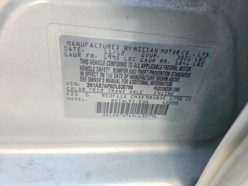 48692106 :رقم المزاد ، 3N1AB7AP6DL630796 vin ، 2013 Nissan Sentra مزاد بيع