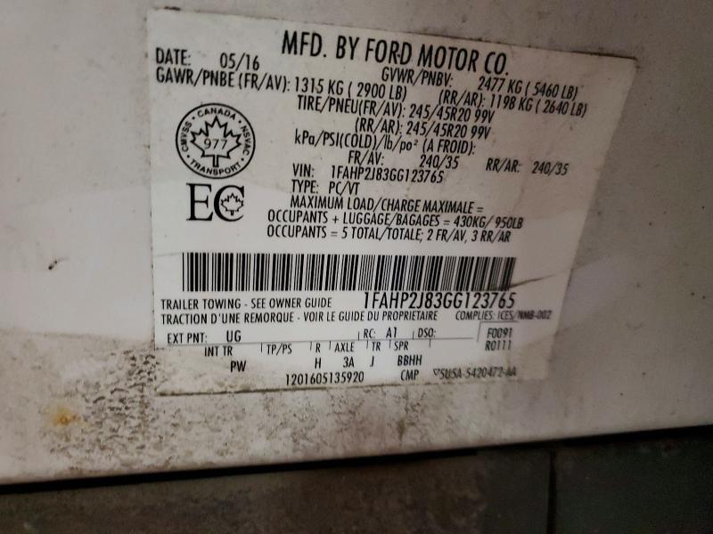 Продаж на аукціоні авто 2016 Ford Taurus, vin: 1FAHP2J83GG123765, номер лоту: 51776506