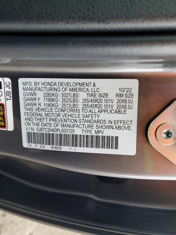 Продаж на аукціоні авто 2023 Acura Rdx, vin: 5J8TC2H60PL000129, номер лоту: 47987966