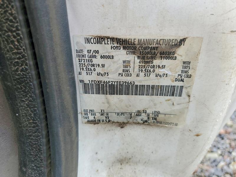 Продажа на аукционе авто 2000 Ford F450, vin: 1FDXF46F2YEE39663, номер лота: 78799325