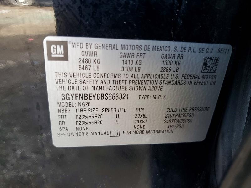 Aukcja sprzedaży 2011 Cadillac Srx, vin: 3GYFNBEY6BS663021, numer aukcji: 49971736