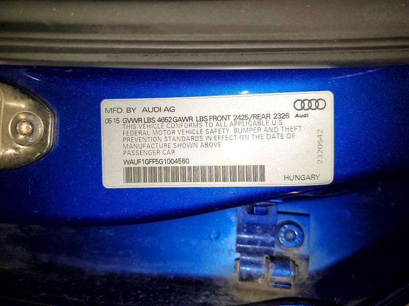 50706446 :رقم المزاد ، WAUF1GFF5G1004560 vin ، 2016 Audi S3 مزاد بيع