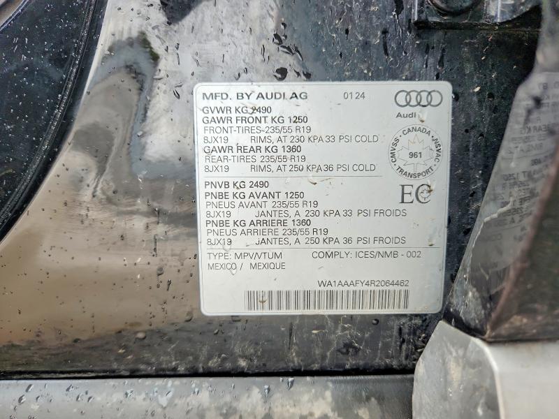 Продаж на аукціоні авто 2024 Audi Q5, vin: WA1AAAFY4R2064462, номер лоту: 49275096