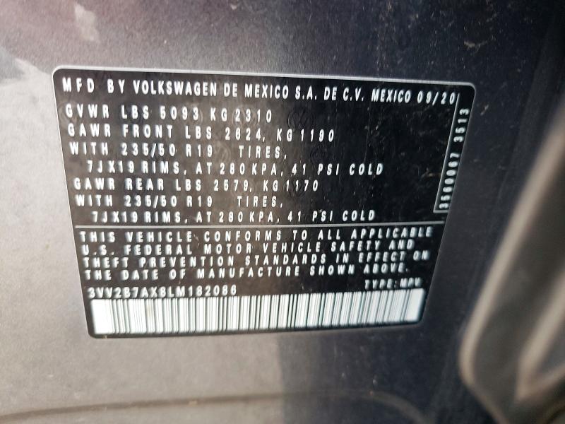 Продаж на аукціоні авто 2020 Volkswagen Tiguan, vin: 3VV2B7AX8LM182086, номер лоту: 49686446