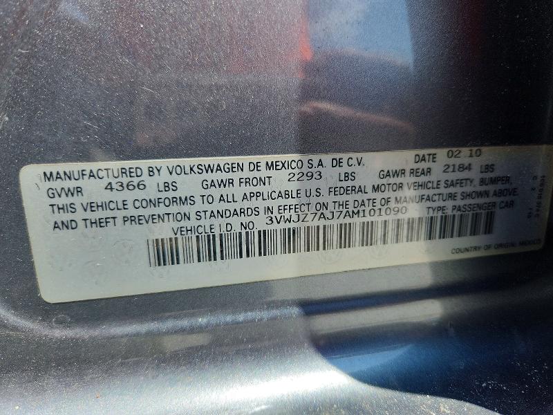 Aukcja sprzedaży 2010 Volkswagen Jetta, vin: 3VWJZ7AJ7AM101090, numer aukcji: 51857586