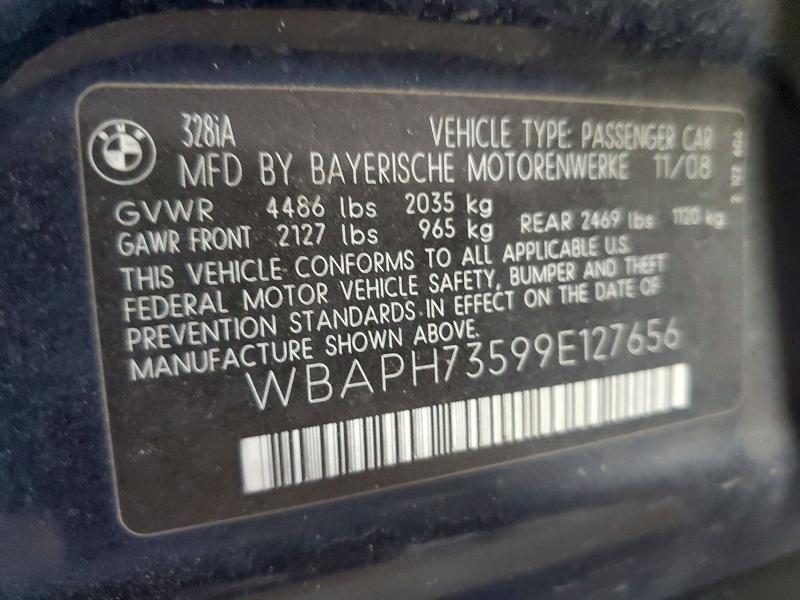 Продаж на аукціоні авто 2009 Bmw 328, vin: WBAPH73599E127656, номер лоту: 50569296