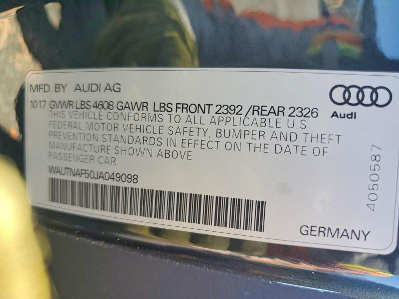 Aukcja sprzedaży 2018 Audi A5, vin: WAUTNAF50JA049098, numer aukcji: 51993836