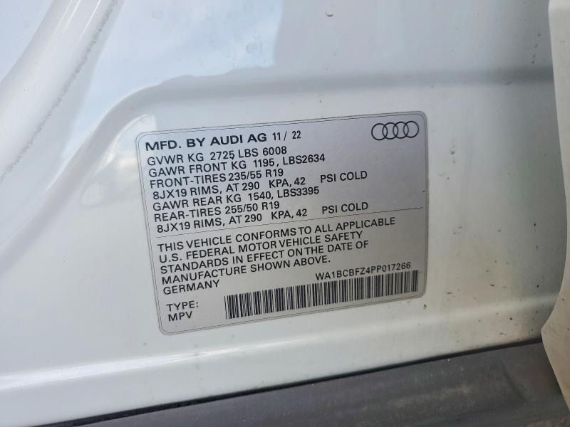 Продаж на аукціоні авто 2023 Audi Q4 E-tron, vin: WA1BCBFZ4PP017266, номер лоту: 50251286