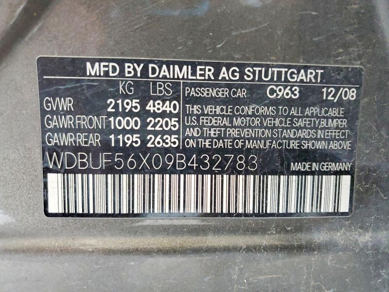 Aukcja sprzedaży 2009 Mercedes-benz E, vin: WDBUF56X09B432783, numer aukcji: 51532496
