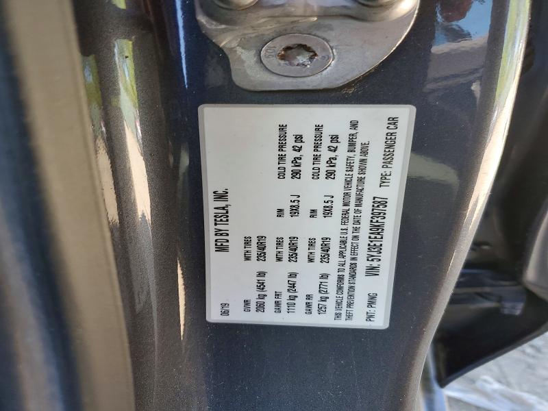 Aukcja sprzedaży 2019 Tesla Model 3, vin: 5YJ3E1EA9KF397587, numer aukcji: 49390856