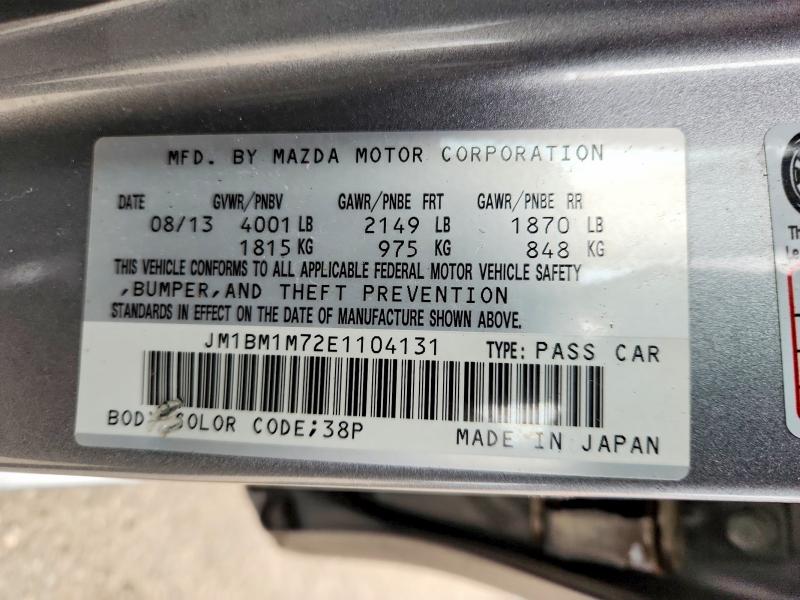Aukcja sprzedaży 2014 Mazda 3, vin: JM1BM1M72E1104131, numer aukcji: 48530036