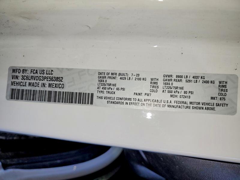 Auction sale of the 2023 Ram Promaster 2500, vin: 3C6LRVDG3PE563852, lot number: 51360276