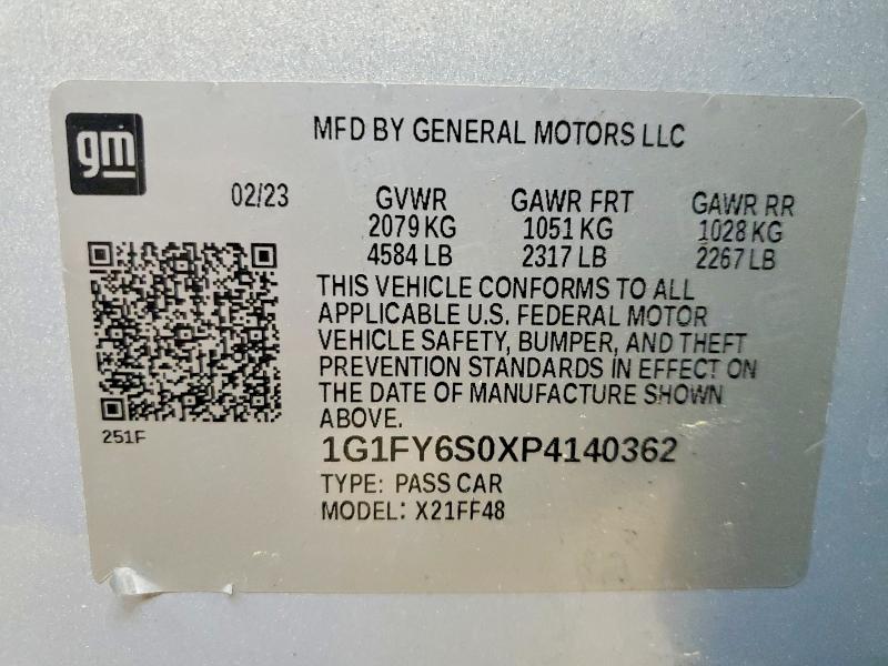 2023 Chevrolet Bolt Euv მანქანა იყიდება აუქციონზე, vin: 1G1FY6S0XP4140362, აუქციონის ნომერი: 48718996