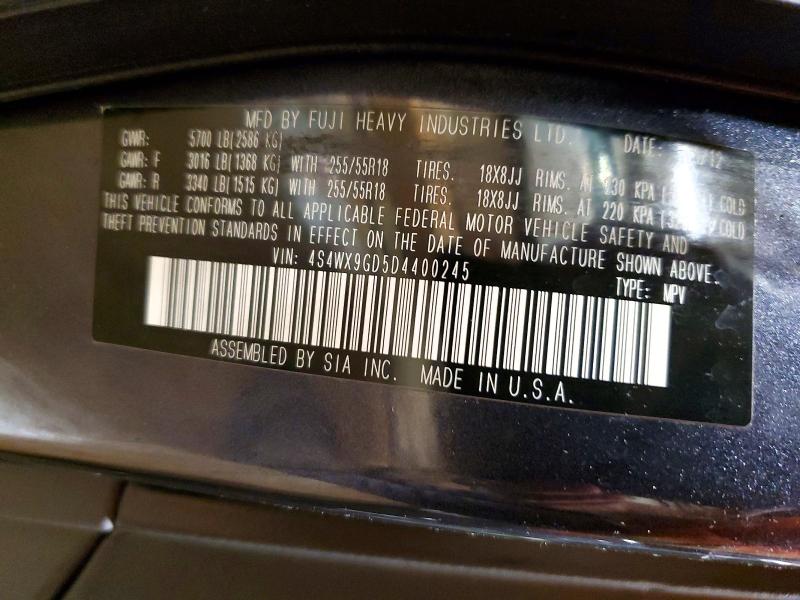 48576776 :رقم المزاد ، 4S4WX9GD5D4400245 vin ، 2013 Subaru Tribeca مزاد بيع
