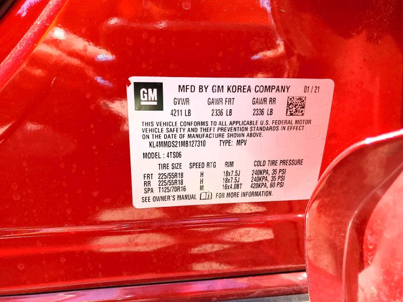 2021 Buick Encore Gx მანქანა იყიდება აუქციონზე, vin: KL4MMDS21MB127310, აუქციონის ნომერი: 50726246