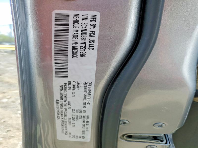 2022 Jeep Compass მანქანა იყიდება აუქციონზე, vin: 3C4NJDBB1NT221996, აუქციონის ნომერი: 50156306