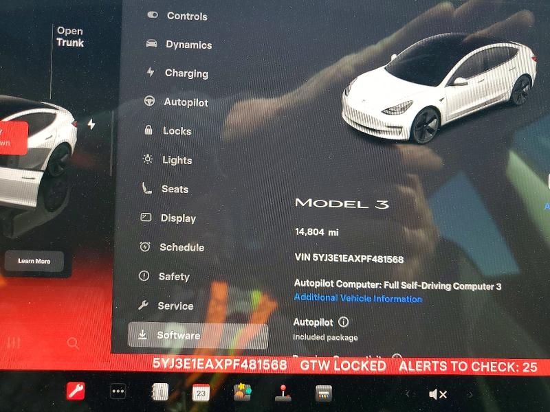 2023 Tesla Model 3 მანქანა იყიდება აუქციონზე, vin: 5YJ3E1EAXPF481568, აუქციონის ნომერი: 51029456
