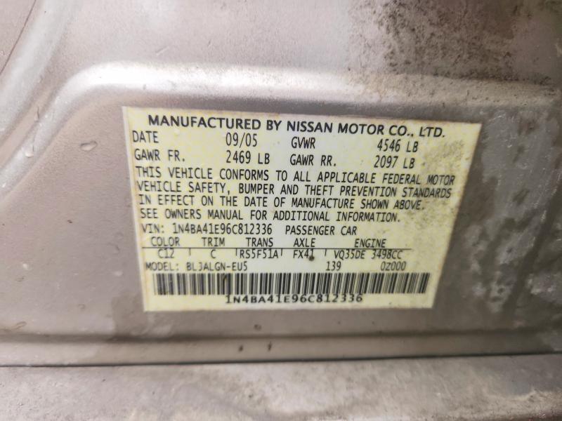 Продаж на аукціоні авто 2006 Nissan Maxima, vin: 1N4BA41E96C812336, номер лоту: 50948326