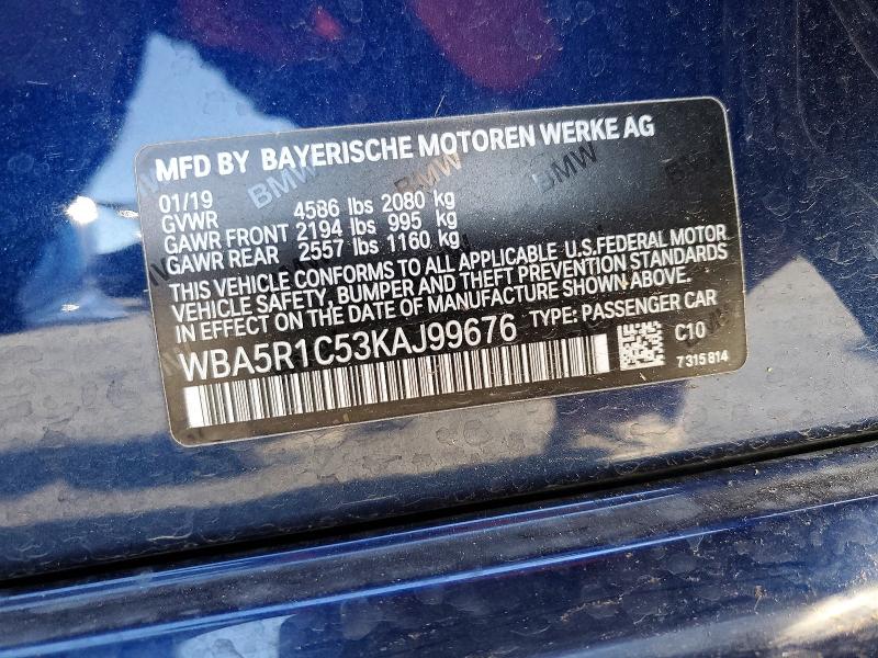 Продажа на аукционе авто 2019 Bmw 330i, vin: WBA5R1C53KAJ99676, номер лота: 51810226