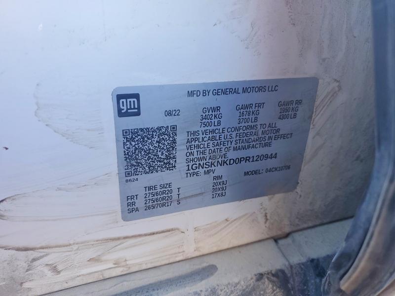 50651066 :رقم المزاد ، 1GNSKNKD0PR120944 vin ، 2023 Chevrolet Tahoe مزاد بيع