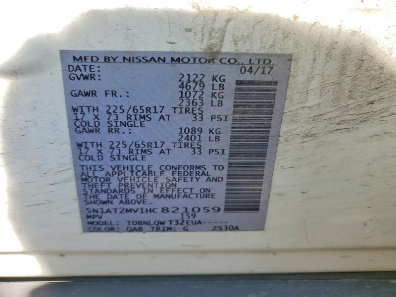 Aukcja sprzedaży 2017 Nissan Rogue, vin: 5N1AT2MV1HC821059, numer aukcji: 52091066