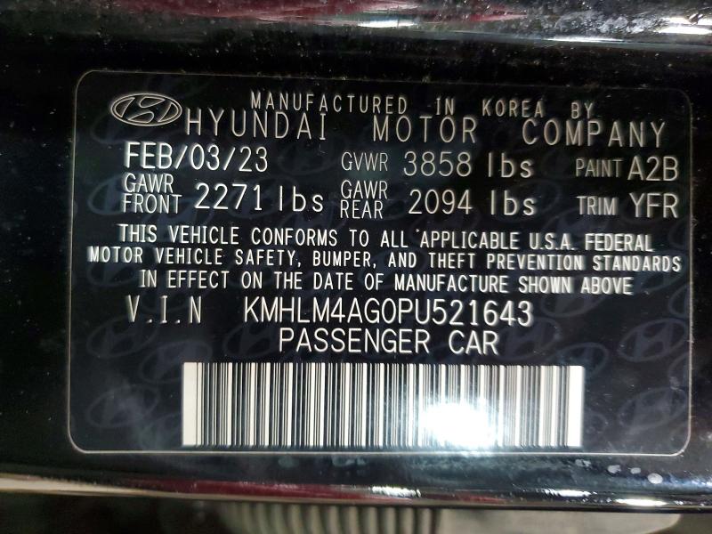 Auction sale of the 2023 Hyundai Elantra, vin: KMHLM4AG0PU521643, lot number: 48505656