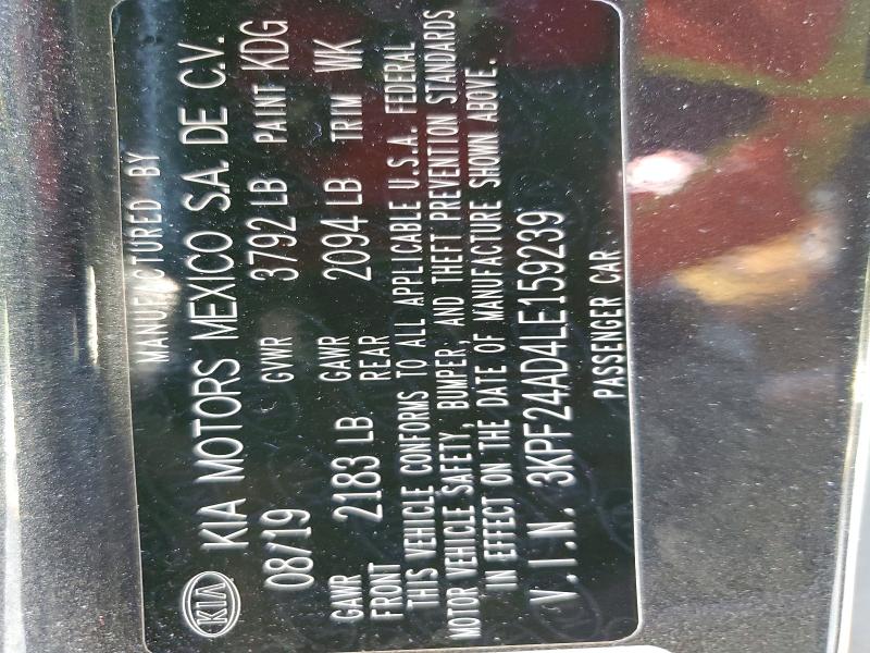 Продажа на аукционе авто 2020 Kia Forte, vin: 3KPF24AD4LE159239, номер лота: 51077886