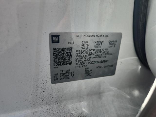 48824096 :رقم المزاد ، 1GNSCBKC2KR388860 vin ، 2019 Chevrolet Tahoe مزاد بيع