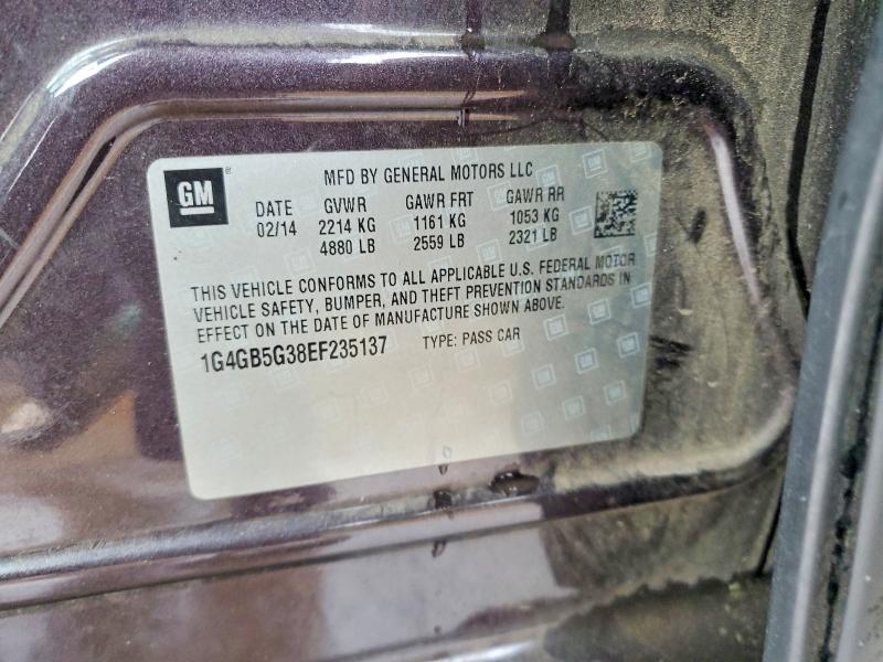 51447996 :رقم المزاد ، 1G4GB5G38EF235137 vin ، 2014 Buick Lacrosse مزاد بيع
