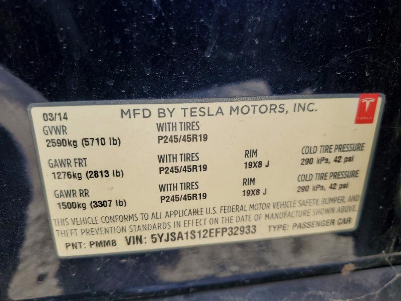 Продаж на аукціоні авто 2014 Tesla Model S, vin: 5YJSA1S12EFP32933, номер лоту: 48305576