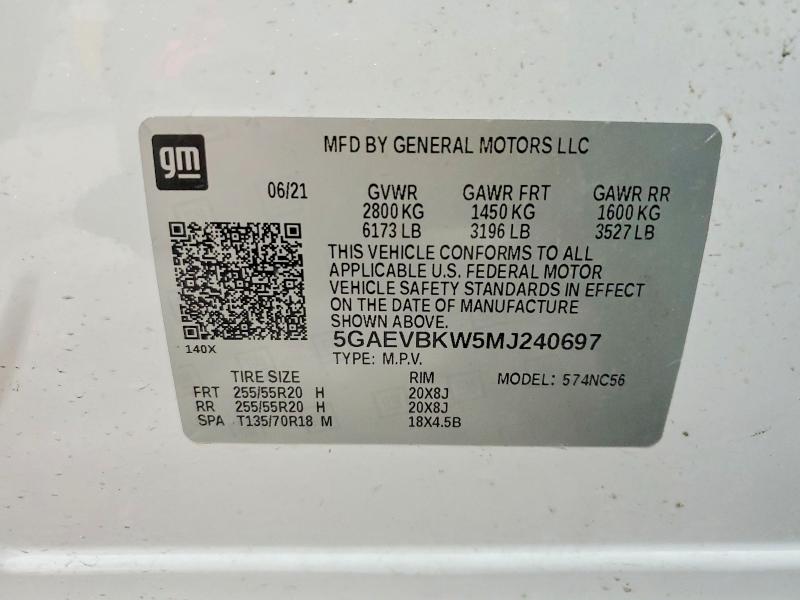 Продаж на аукціоні авто 2021 Buick Enclave, vin: 5GAEVBKW5MJ240697, номер лоту: 48917886