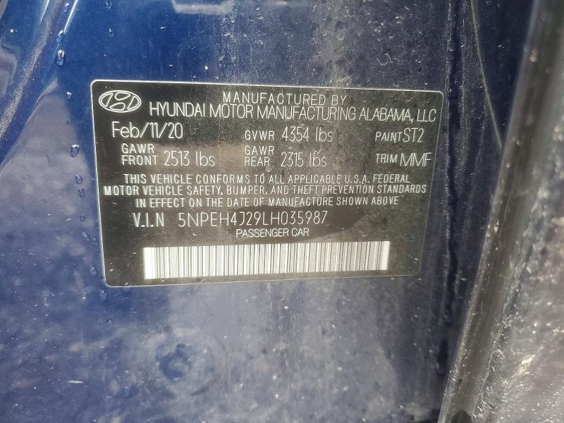 Продаж на аукціоні авто 2020 Hyundai Sonata, vin: 5NPEH4J29LH035987, номер лоту: 50671166