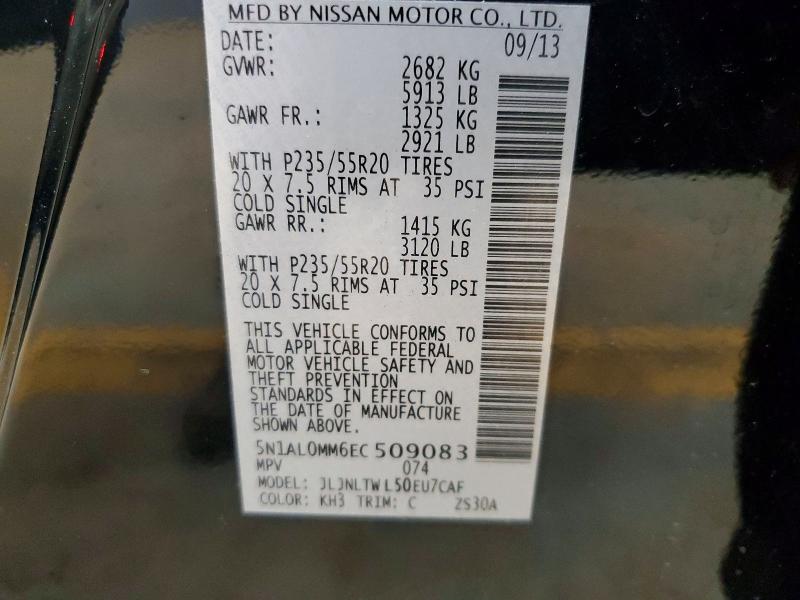 Aukcja sprzedaży 2014 Infiniti Qx60, vin: 5N1AL0MM6EC509083, numer aukcji: 49487166
