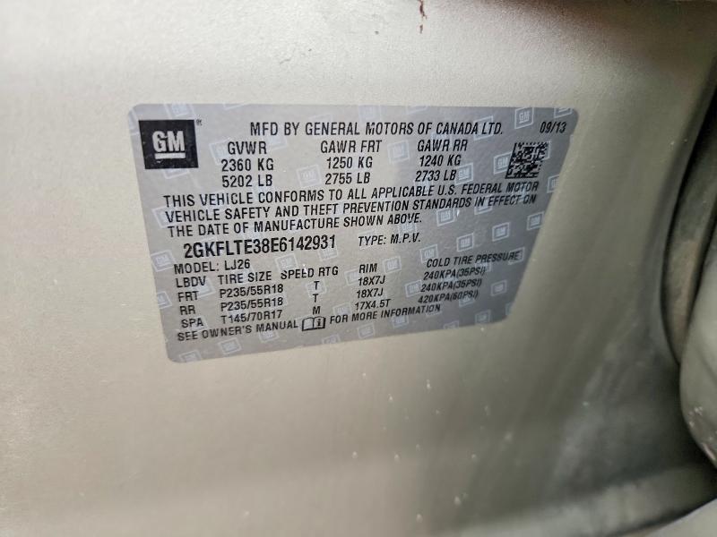 51795366 :رقم المزاد ، 2GKFLTE38E6142931 vin ، 2014 Gmc Terrain مزاد بيع