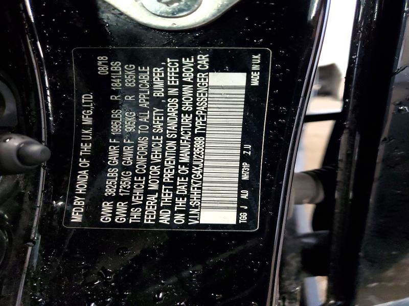 Aukcja sprzedaży 2018 Honda Civic, vin: SHHFK7G4XJU235898, numer aukcji: 50087626