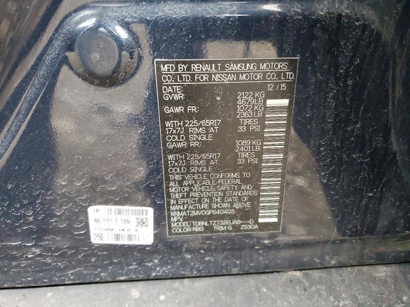 Auction sale of the 2016 Nissan Rogue, vin: KNMAT2MV0GP640403, lot number: 51891626