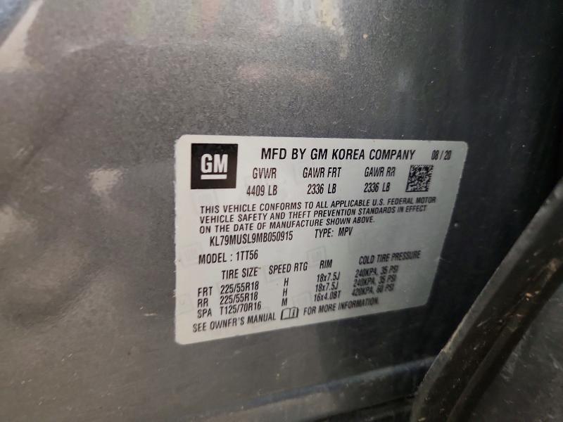 51414686 :رقم المزاد ، KL79MUSL9MB050915 vin ، 2021 Chevrolet Trailblazer مزاد بيع