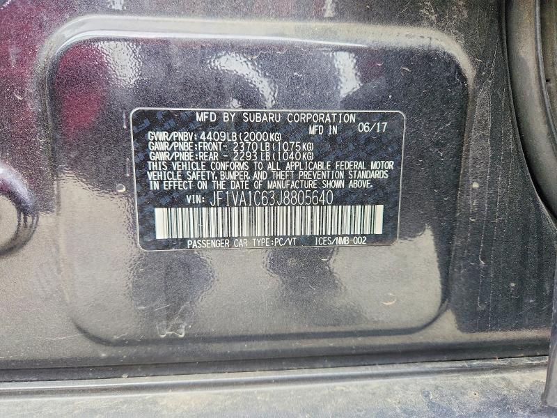 Продажа на аукционе авто 2018 Subaru Wrx, vin: JF1VA1C63J8805640, номер лота: 50496716