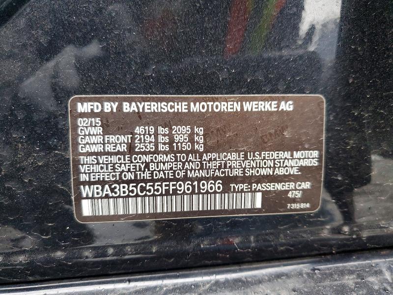 2015 Bmw 328 მანქანა იყიდება აუქციონზე, vin: WBA3B5C55FF961966, აუქციონის ნომერი: 51699296