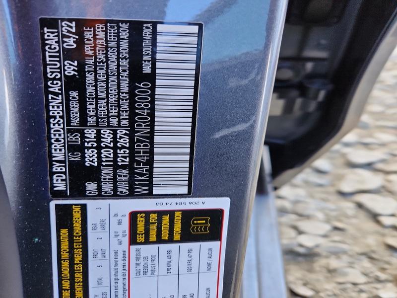 Продаж на аукціоні авто 2022 Mercedes-benz C, vin: W1KAF4HB7NR048006, номер лоту: 48970446