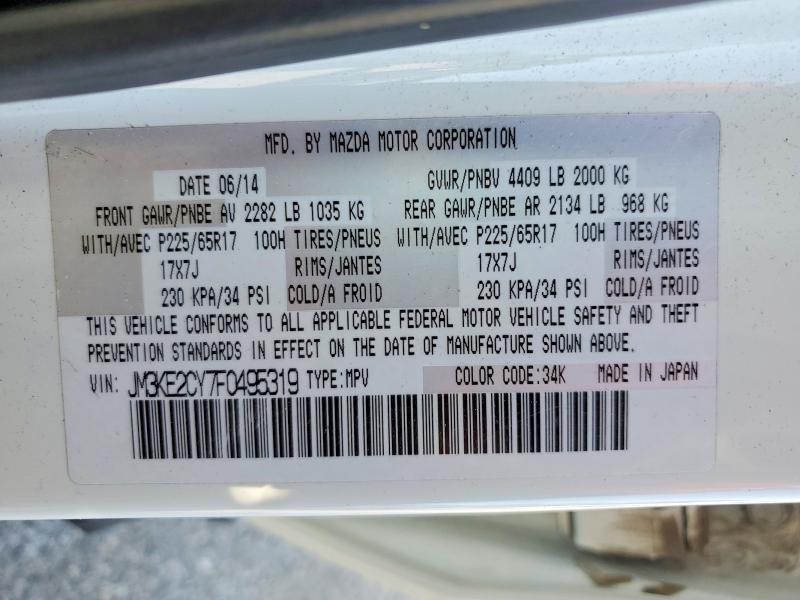 50941706 :رقم المزاد ، JM3KE2CY7F0495319 vin ، 2015 Mazda Cx-5 مزاد بيع